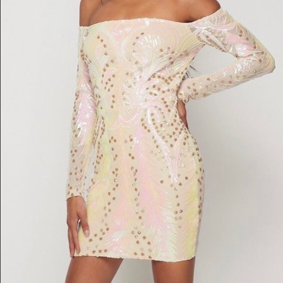 ‼️ Iridescent Sequin Mini Cocktail Event Dress - Picture 2 of 4